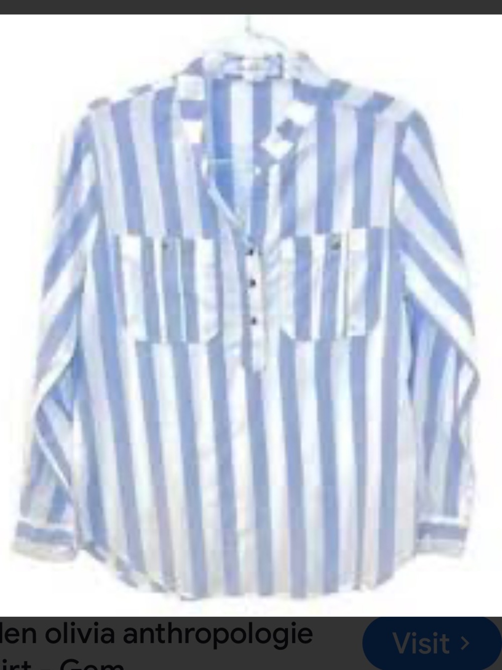 Anthropologie Eden & Olivia Blue and White Vertical Stripe Pullover Blouse